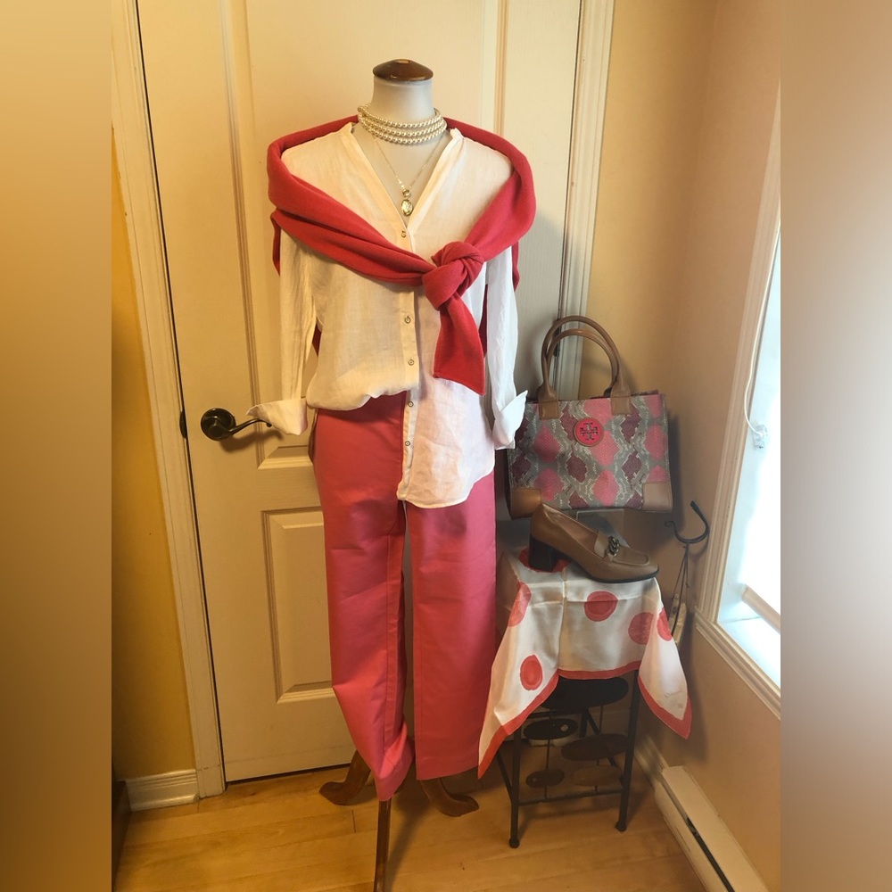 Charter Club NWOT pink Pants cuffs leg HW